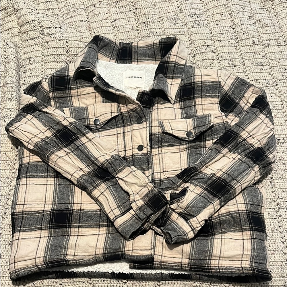 Plaid sherpa jacket